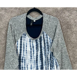Kut From the Kloth Sweater Womens XXL Gray Blue Tie Dye Lightweight Rayon Boho